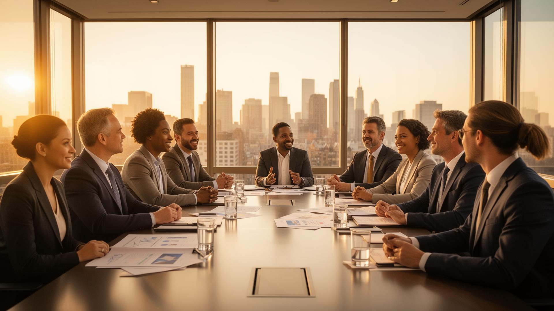 Leaders in strategic discussion